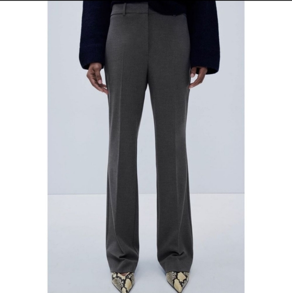 NWT ZARA FLARED HIGH-WAISTED PANTS - Picture 2 of 7